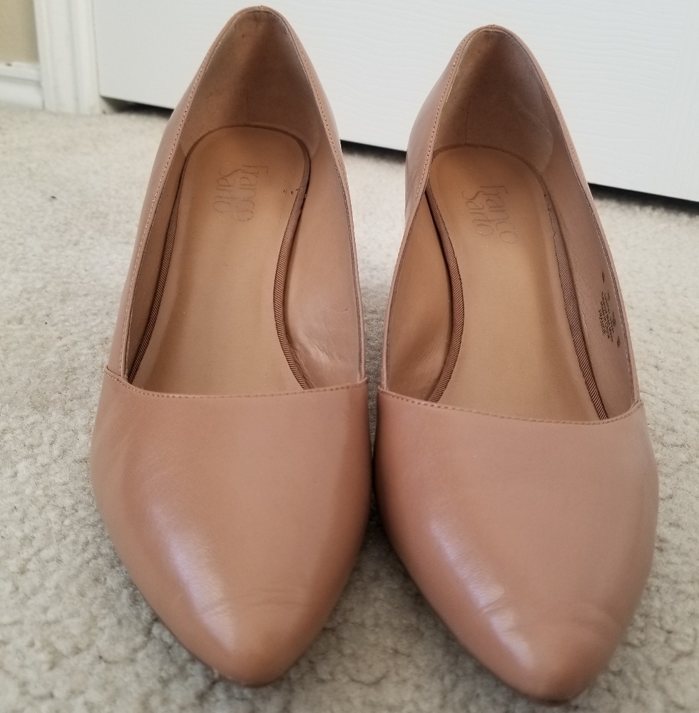 Leather Taupe wedges
